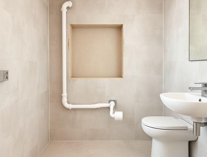 Bathroom re-piping with new PPR pipes during renovation