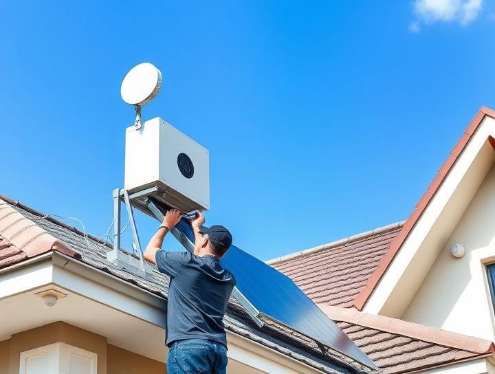 Solar hot-water unit installed on an exterior wall
